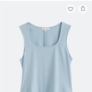 Nine Britton Sky Blue Ribbed Tank Top